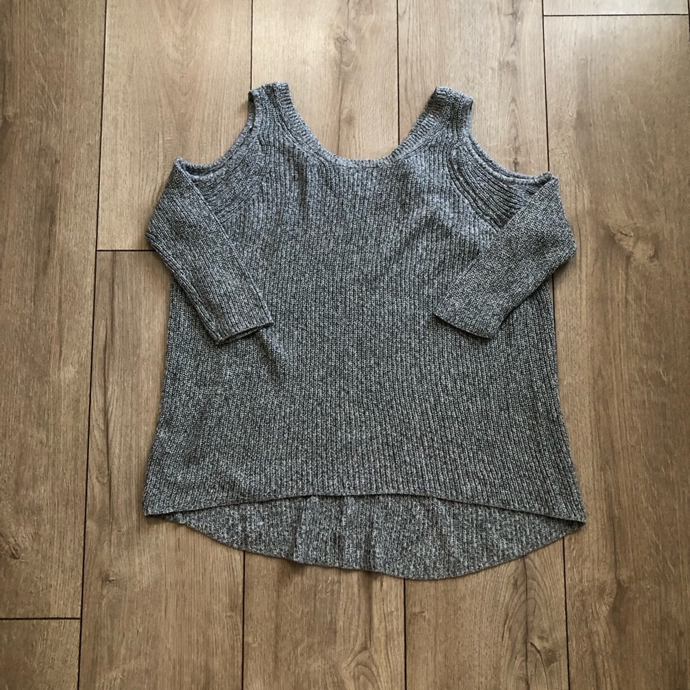 Express Gray Cold Shoulder Sweater